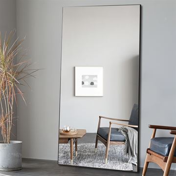 Speil med svart ramme 90 x 180 cm